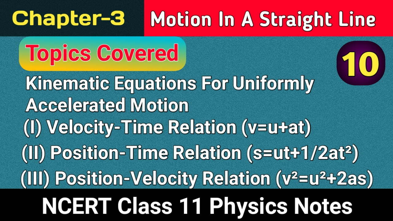 Kinematic Equations For Uniformly Accelerated Motion Maths And