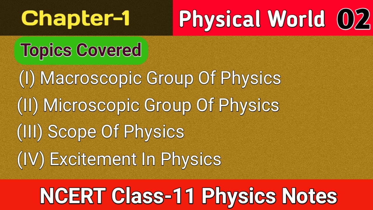 Macroscopic and Microscopic group of physics