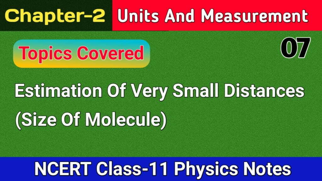 Estimation of very small distances