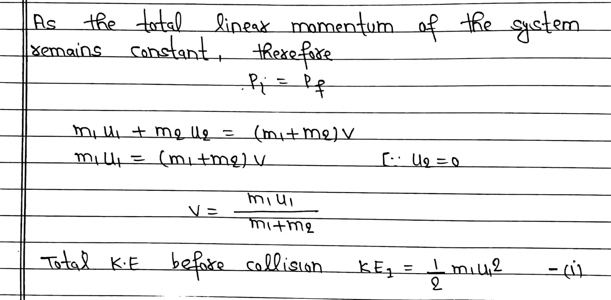 Perfectly Inelastic Collision In One Dimension » Maths And Physics With