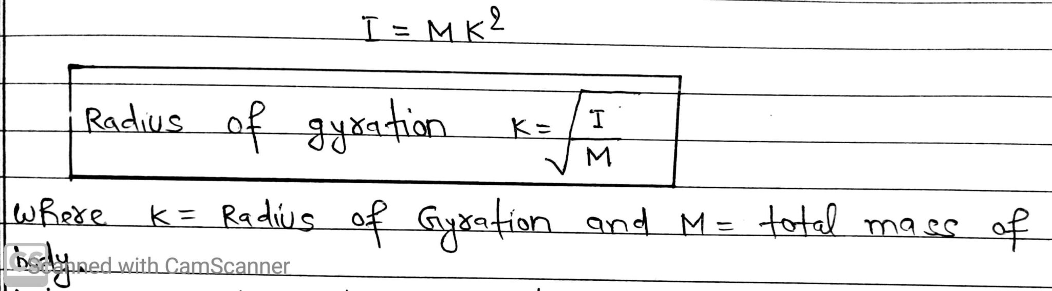 Radius Of Gyration (k) » Maths And Physics With Pandey Sir