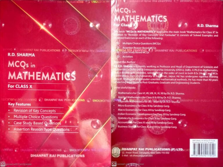 R.D. Sharma MCQs In Mathematics For Class 10 PDF Free Download » Maths ...