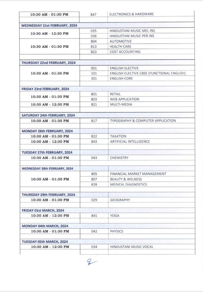 CBSE Board Exam Date Sheet 2024 Released: Class 10th And 12th Exam ...