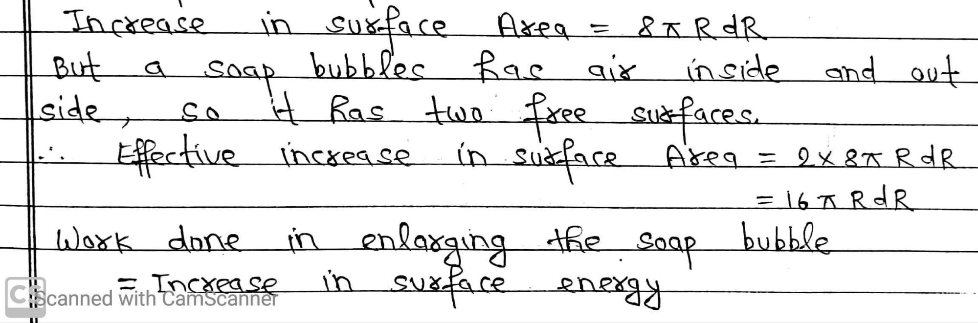 Excess Pressure Inside A Soap Bubble